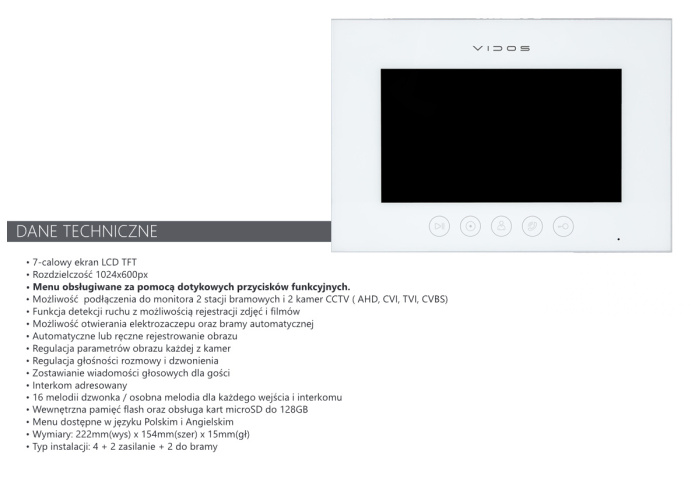 Wideodomofon Vidos S20DA M11W
